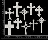 Crosses Set - A - White Chipboard