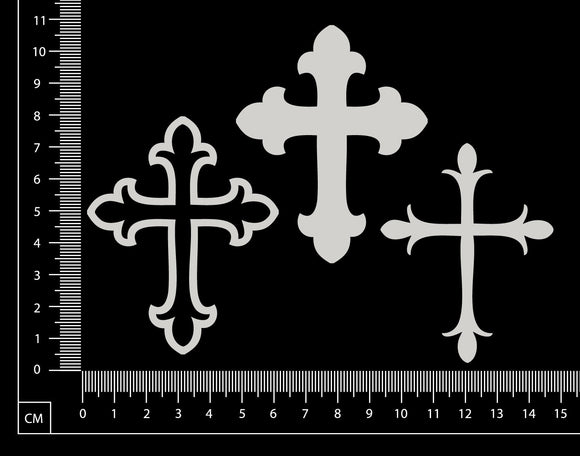Crosses Set - B - White Chipboard