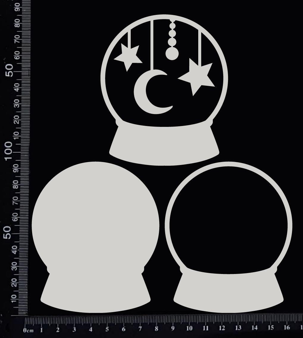 Crystal Ball Set - H - Layering Set - Large - White Chipboard