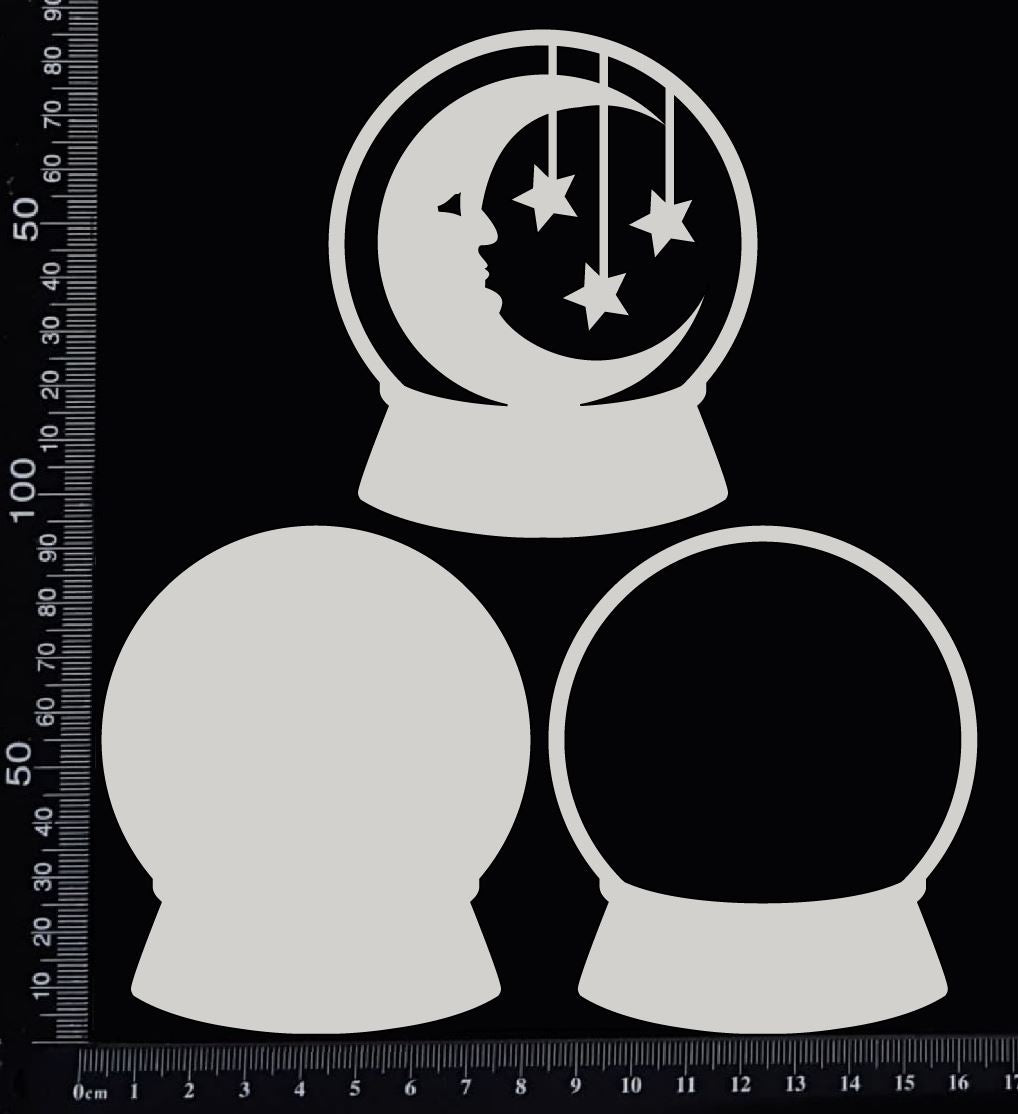 Crystal Ball Set - I - Layering Set - Large - White Chipboard