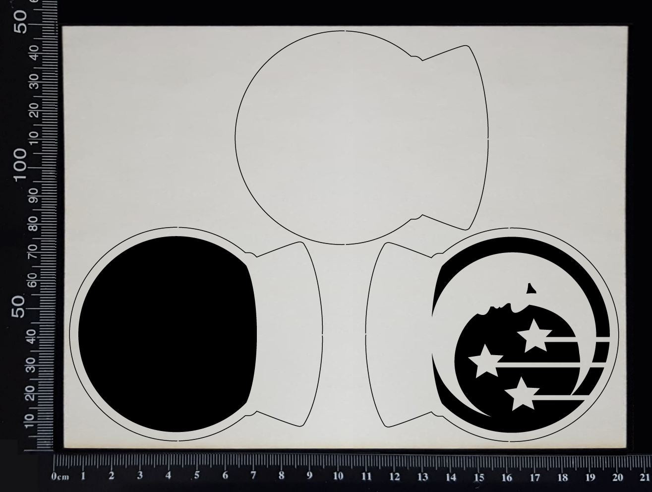 Crystal Ball Set - I - Layering Set - Large - White Chipboard