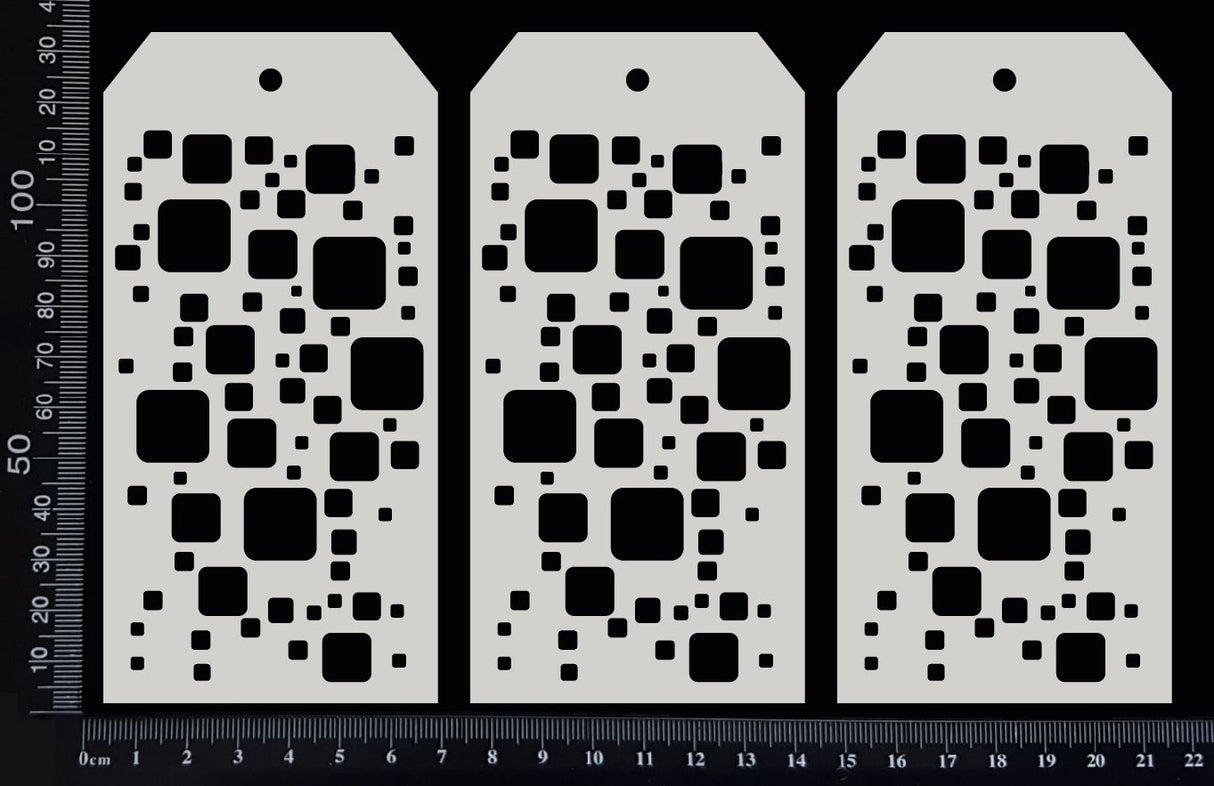 Cubes Tags Set - AB - Medium - White Chipboard