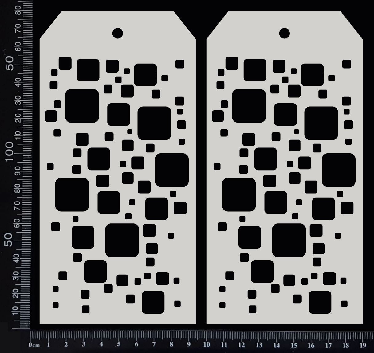 Cubes Tags Set - AC - Large - White Chipboard