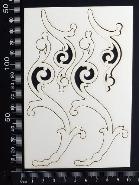 Curl Flourish  Set - White Chipboard