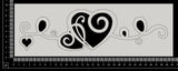 Curly Heart Border - A - Large - White Chipboard
