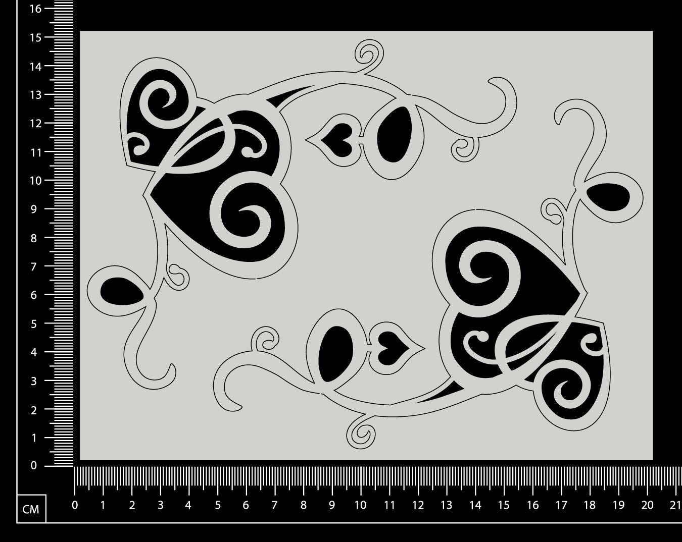 Curly Heart Corners Set - White Chipboard