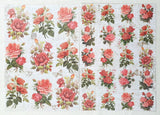 Decoupage Paper - A4 size - 4 sheets - (DP-1002) - Rose Passion / Rosy Tale