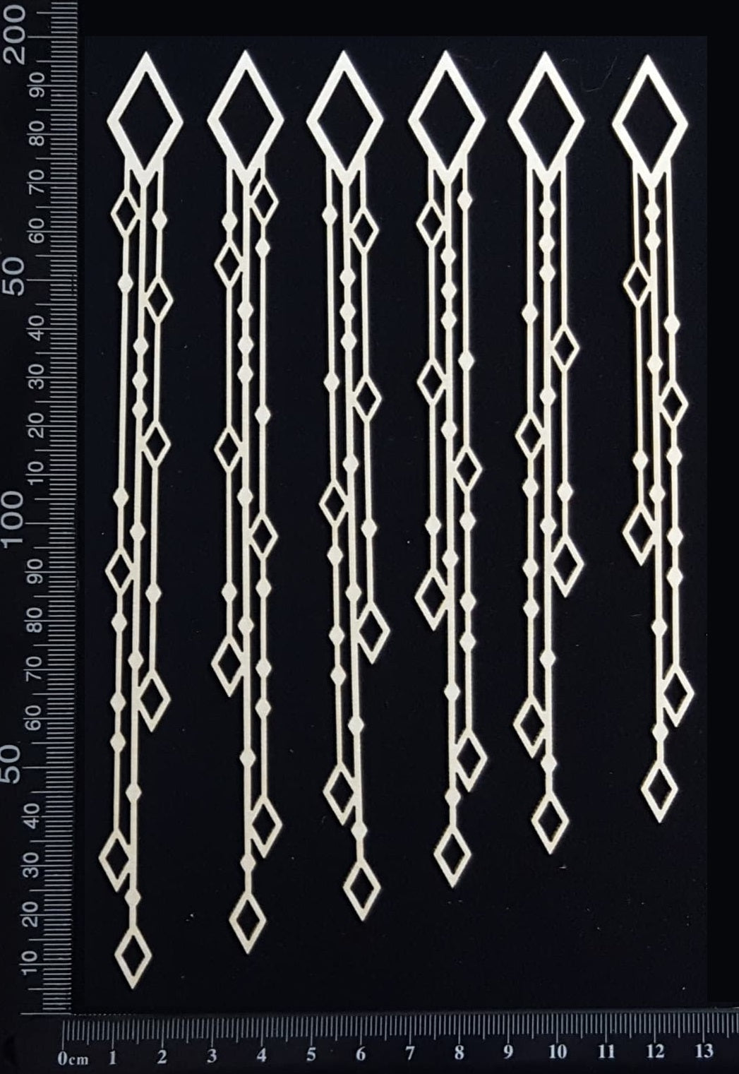 Dangles - Diamonds - B - White Chipboard