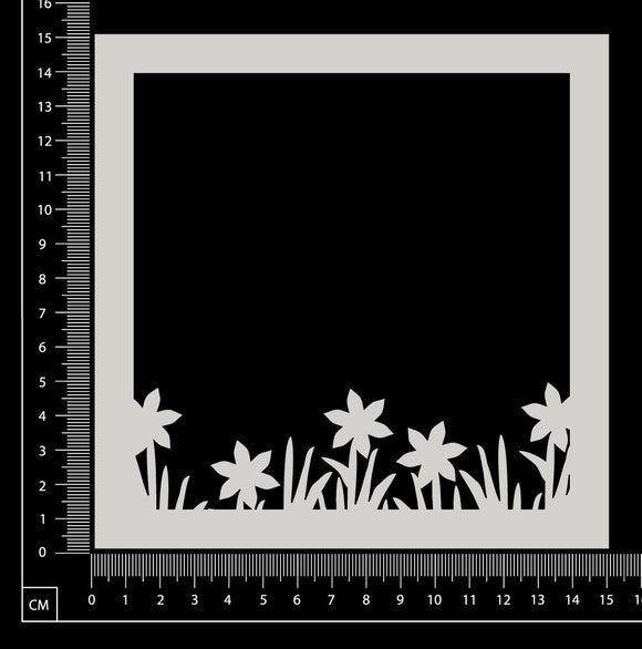 Daydream Frame - Grass & Flowers - White Chipboard