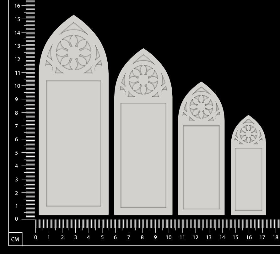 Decorative Layered Frames Set - C - White Chipboard