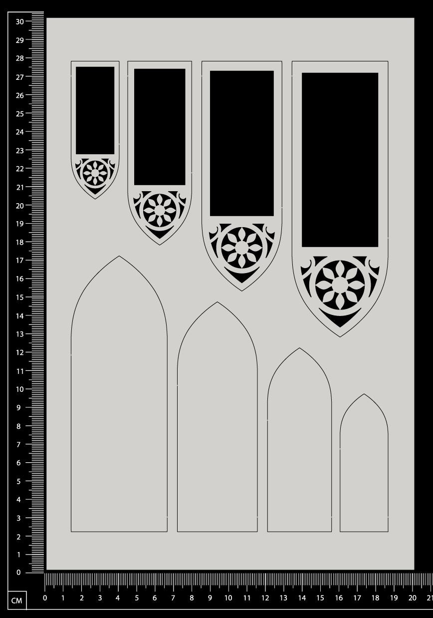 Decorative Layered Frames Set - C - White Chipboard