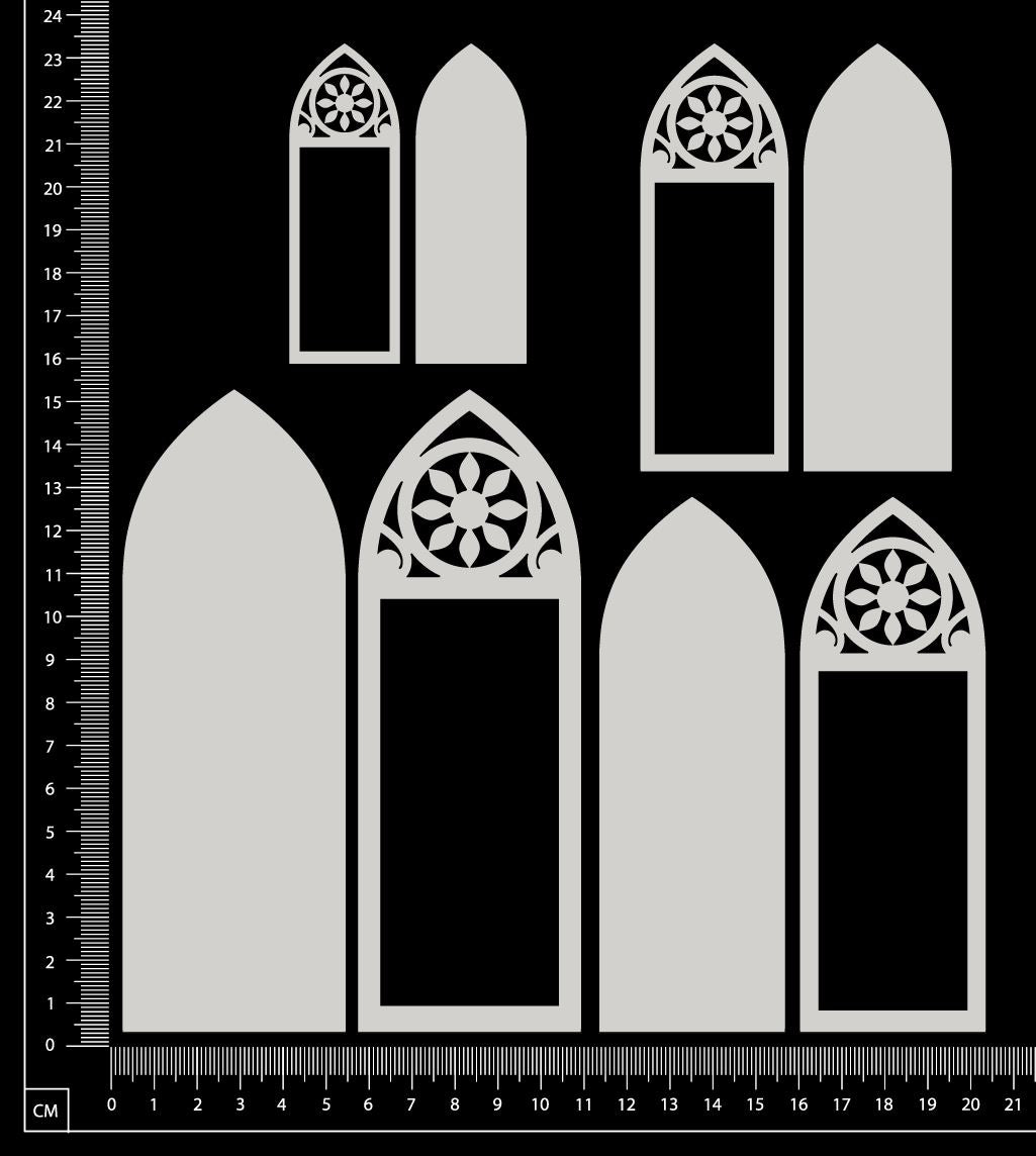 Decorative Layered Frames Set - C - White Chipboard