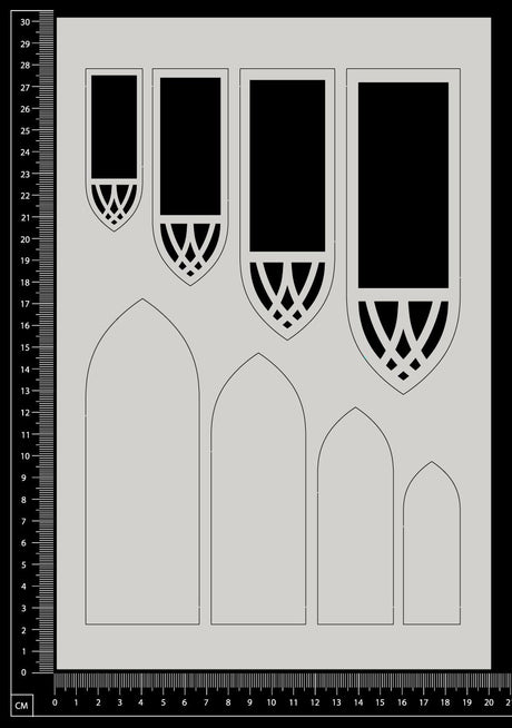 Decorative Layered Frames Set - D - White Chipboard