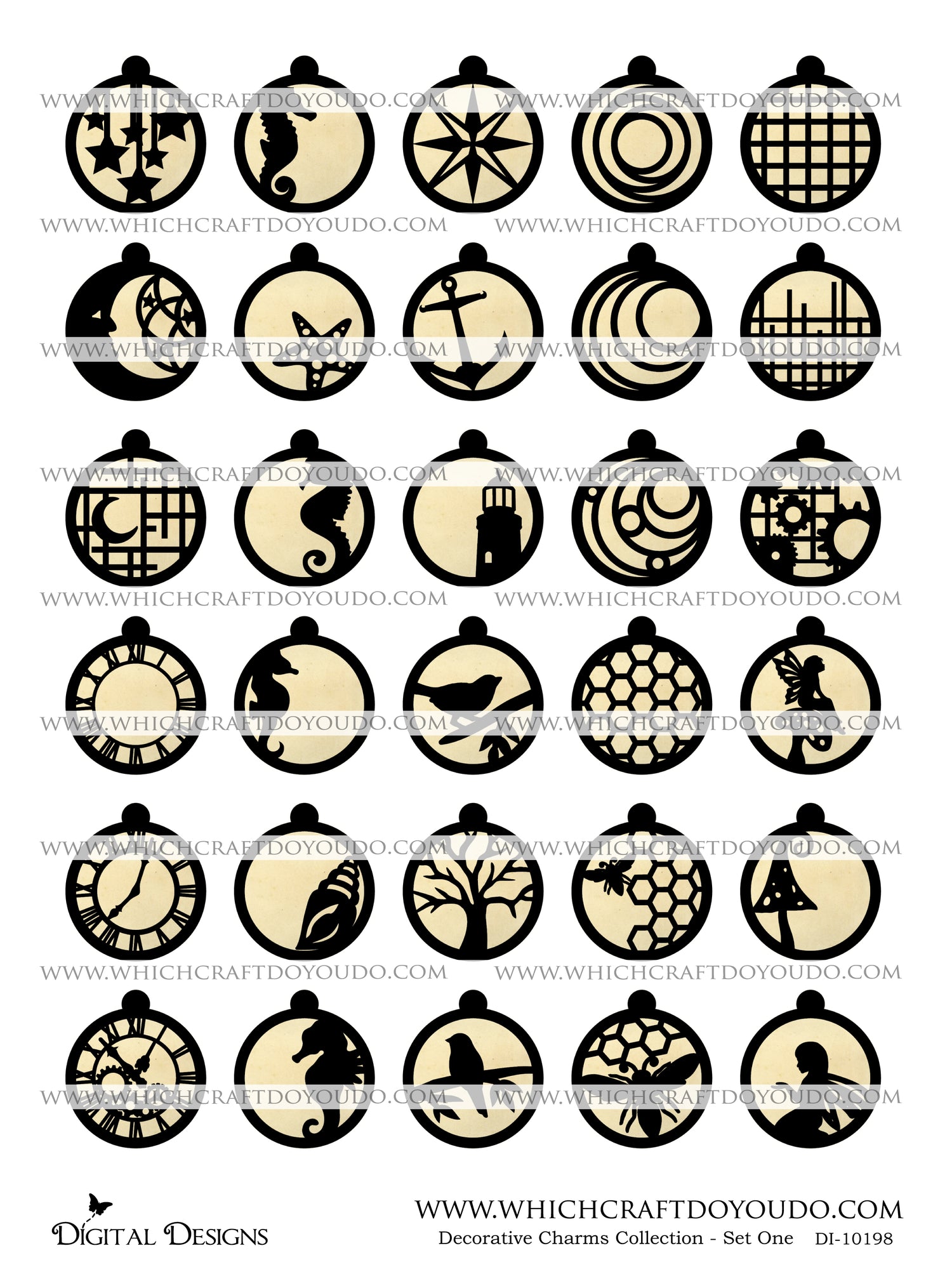 Decorative Charms Collection - Set One - DI-10198 - Digital Download