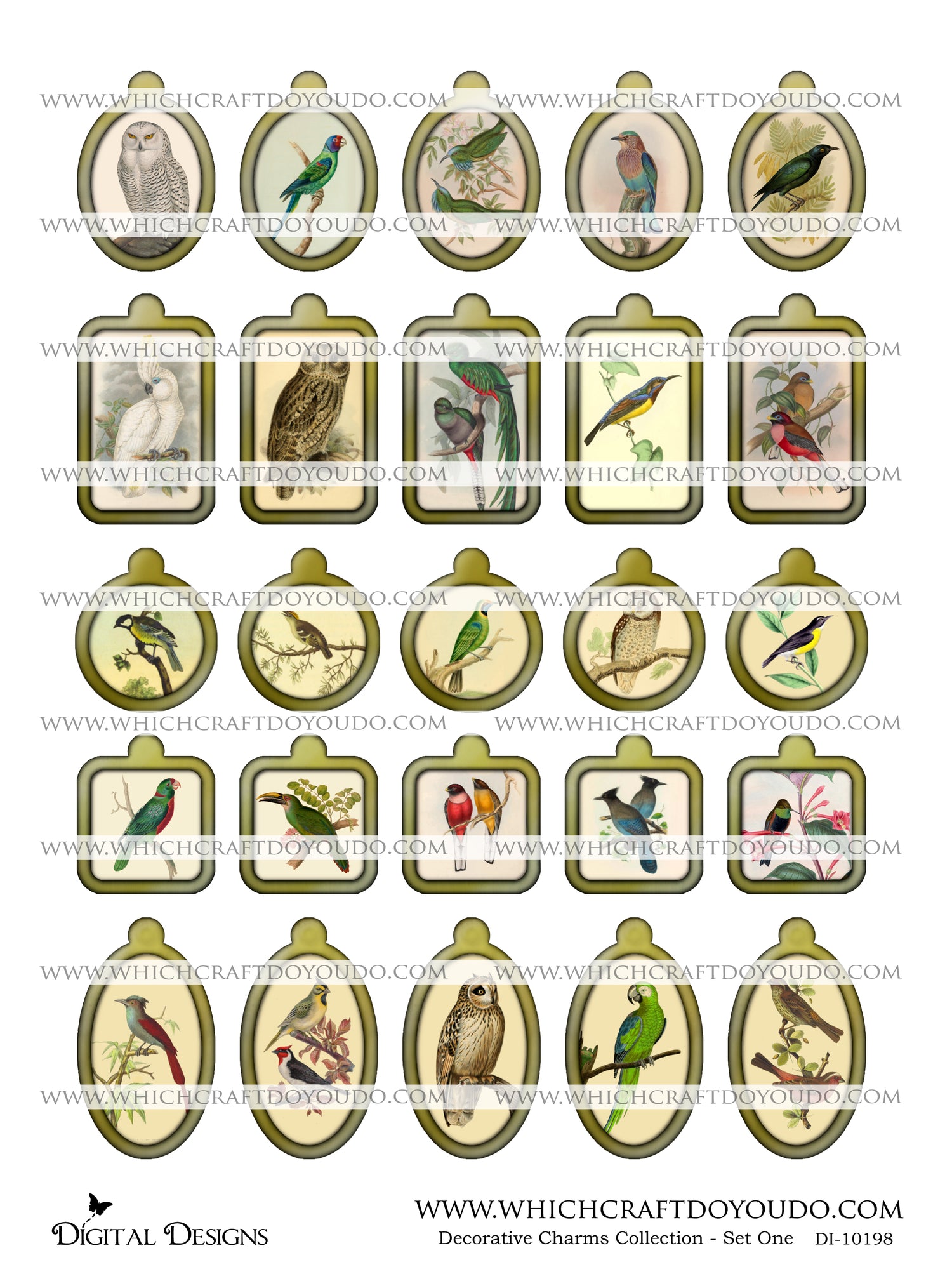 Decorative Charms Collection - Set One - DI-10198 - Digital Download