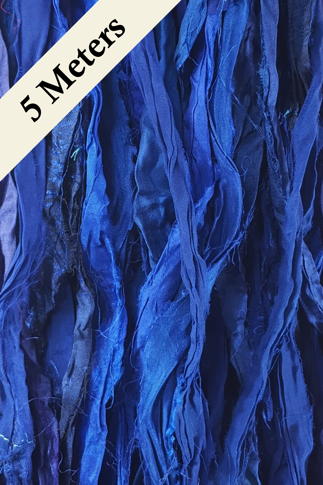 Reclaimed Sari Silk Ribbon - Deep Water - 5m Pack
