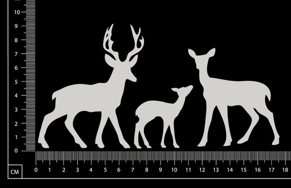 Deer Set - White Chipboard
