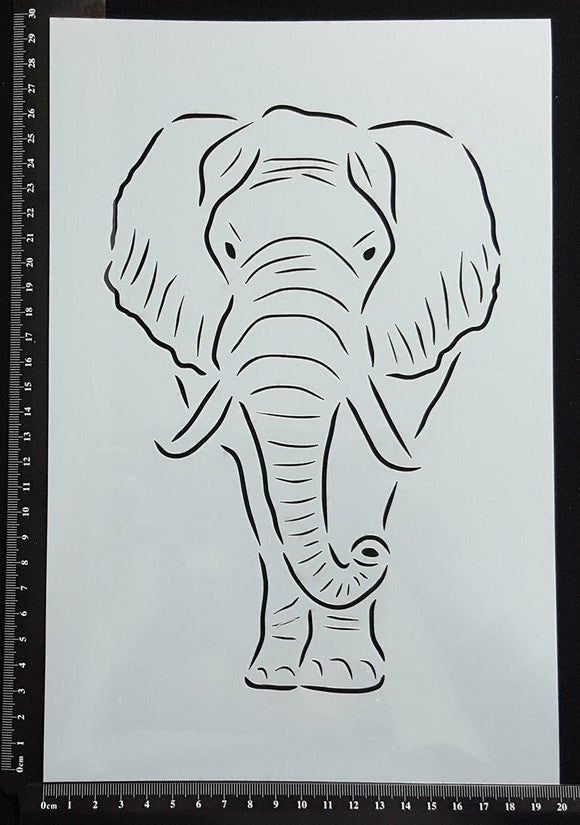 Detailed Elephant - Stencil - 200mm x 300mm