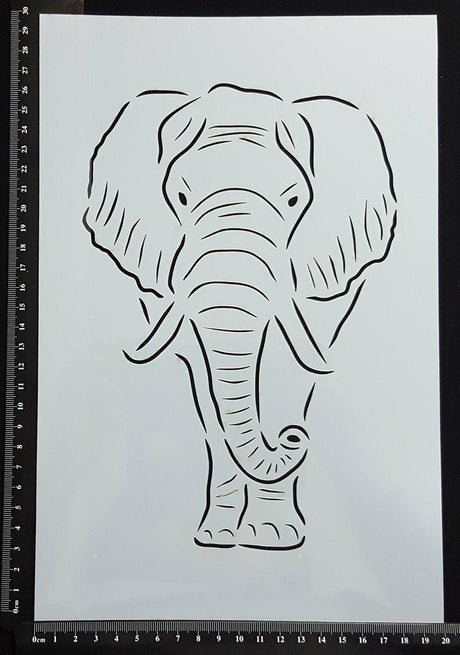 Detailed Elephant - Set of 3 pieces - Stencil - 200mm x 300mm