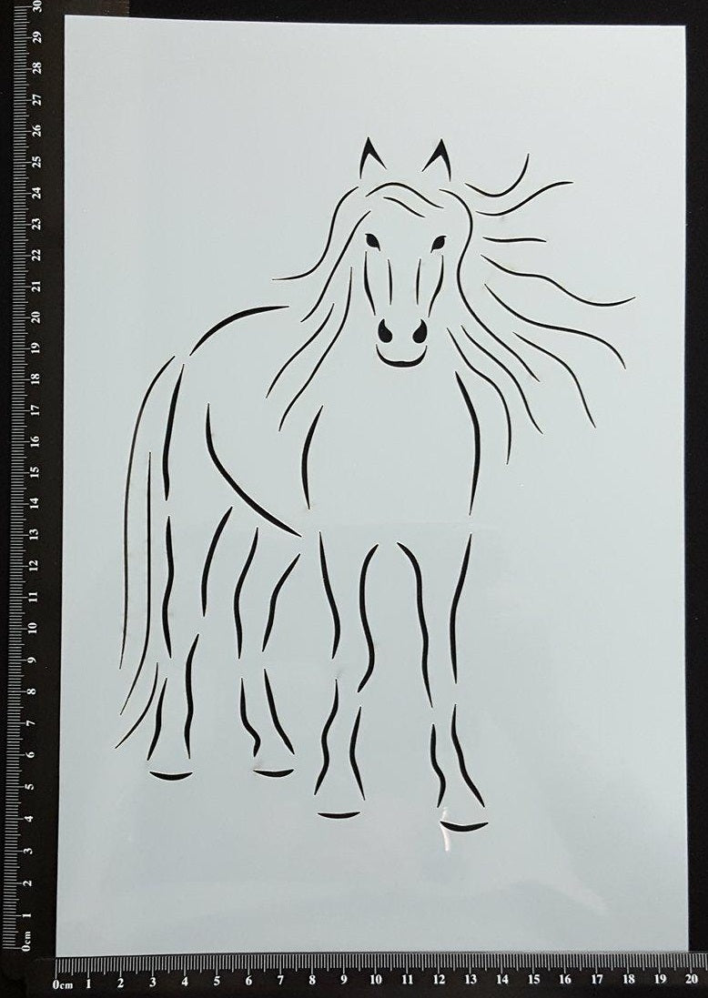 Detailed Horse - Set of 3 pieces - Stencil - 200mm x 300mm