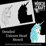 Detailed Unicorn Head - B - Stencil - 200mm x 300mm