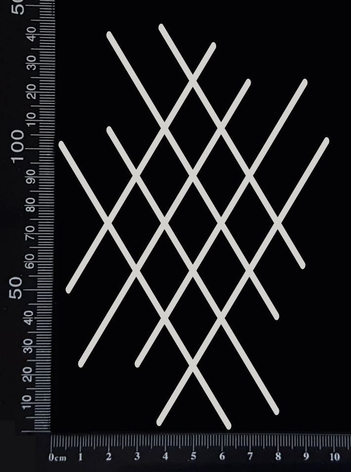 Diamond Mesh - B - White Chipboard