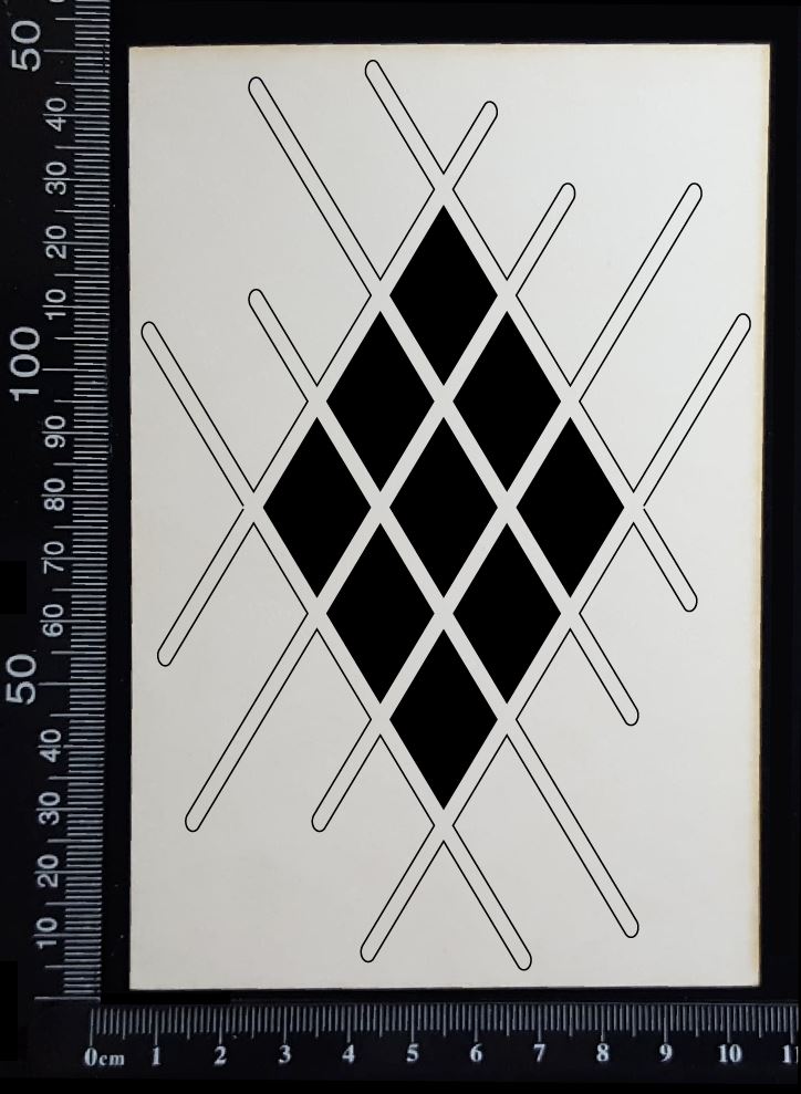 Diamond Mesh - B - White Chipboard