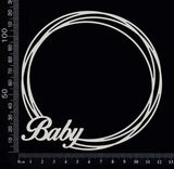 Distressed Circle - Baby - AB -  Large - White Chipboard