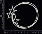 Distressed Circle with Star Cluster - AA - White Chipboard