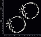 Distressed Circles with Star Cluster - AB -  Small - White Chipboard