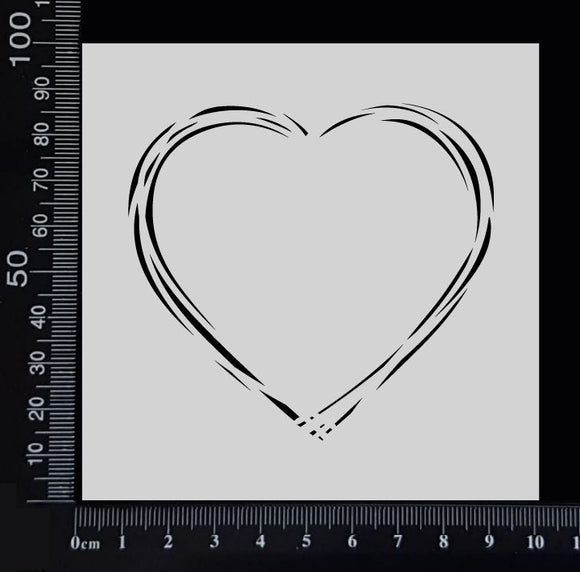 Distressed Heart - Stencil - 100mm x 100mm