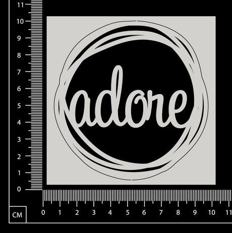 Distressed Word Circle - Adore - White Chipboard