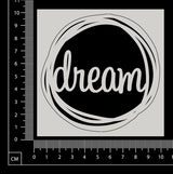Distressed Word Circle - Dream - White Chipboard