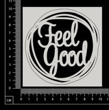 Distressed Word Circle - Feel Good - White Chipboard