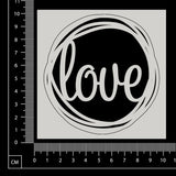 Distressed Word Circle - Love - White Chipboard