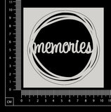 Distressed Word Circle - Memories - White Chipboard