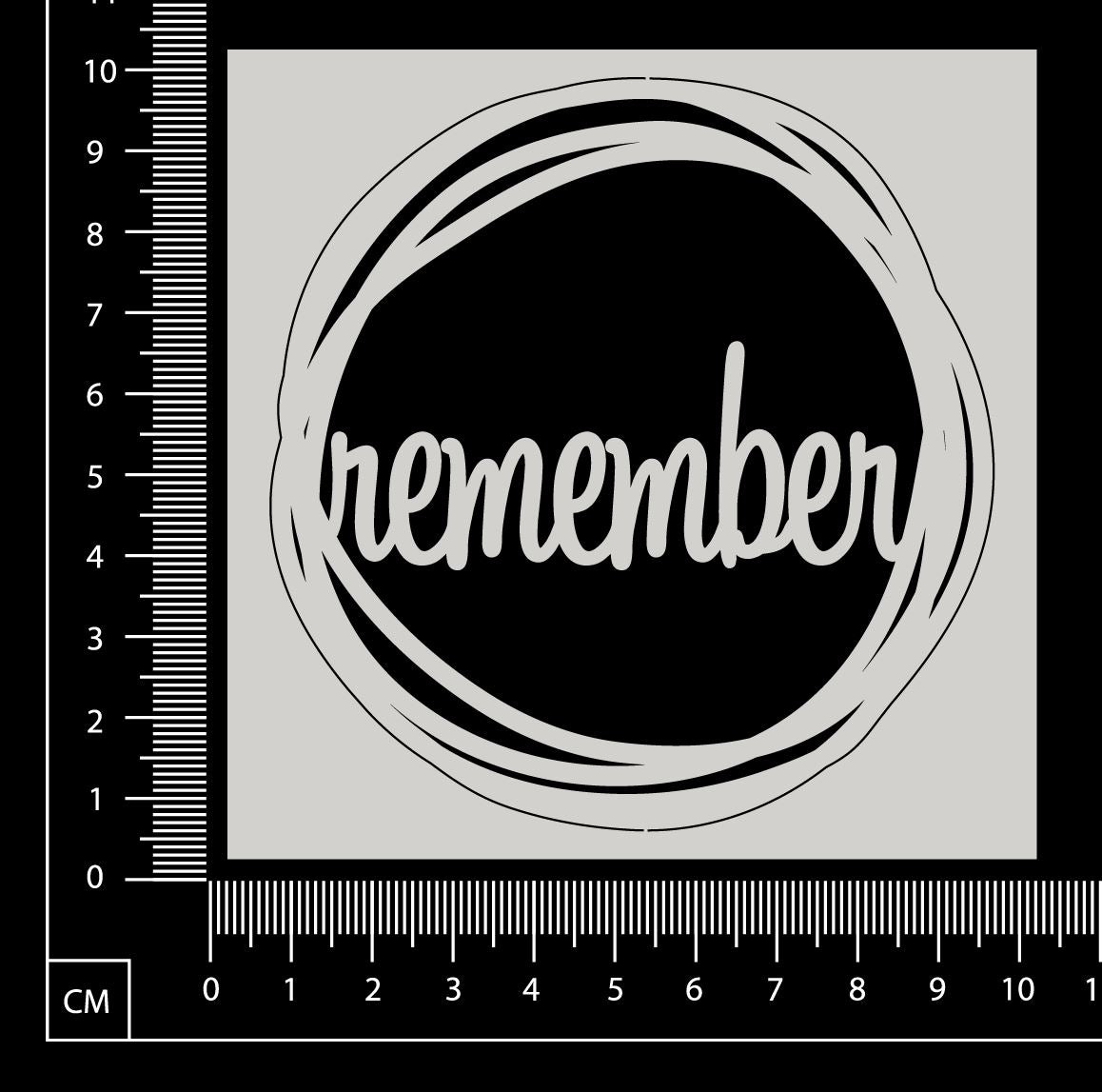 Distressed Word Circle - Remember - White Chipboard