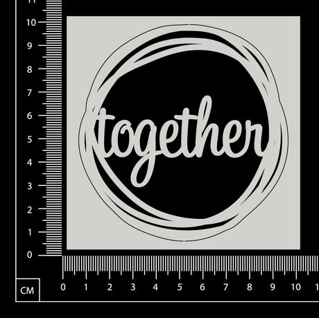 Distressed Word Circle - Together  - White Chipboard