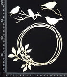 Distressed Bird Frame - A - Large - White Chipboard