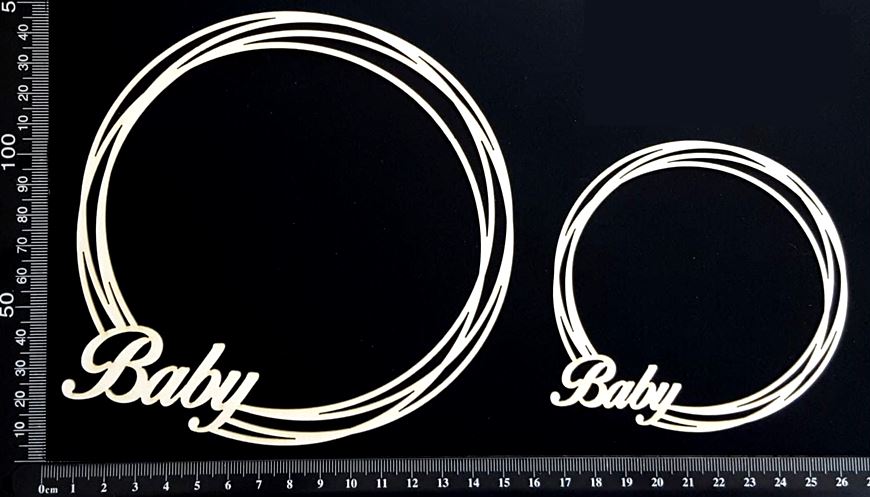 Distressed Circle Set - Baby - White Chipboard