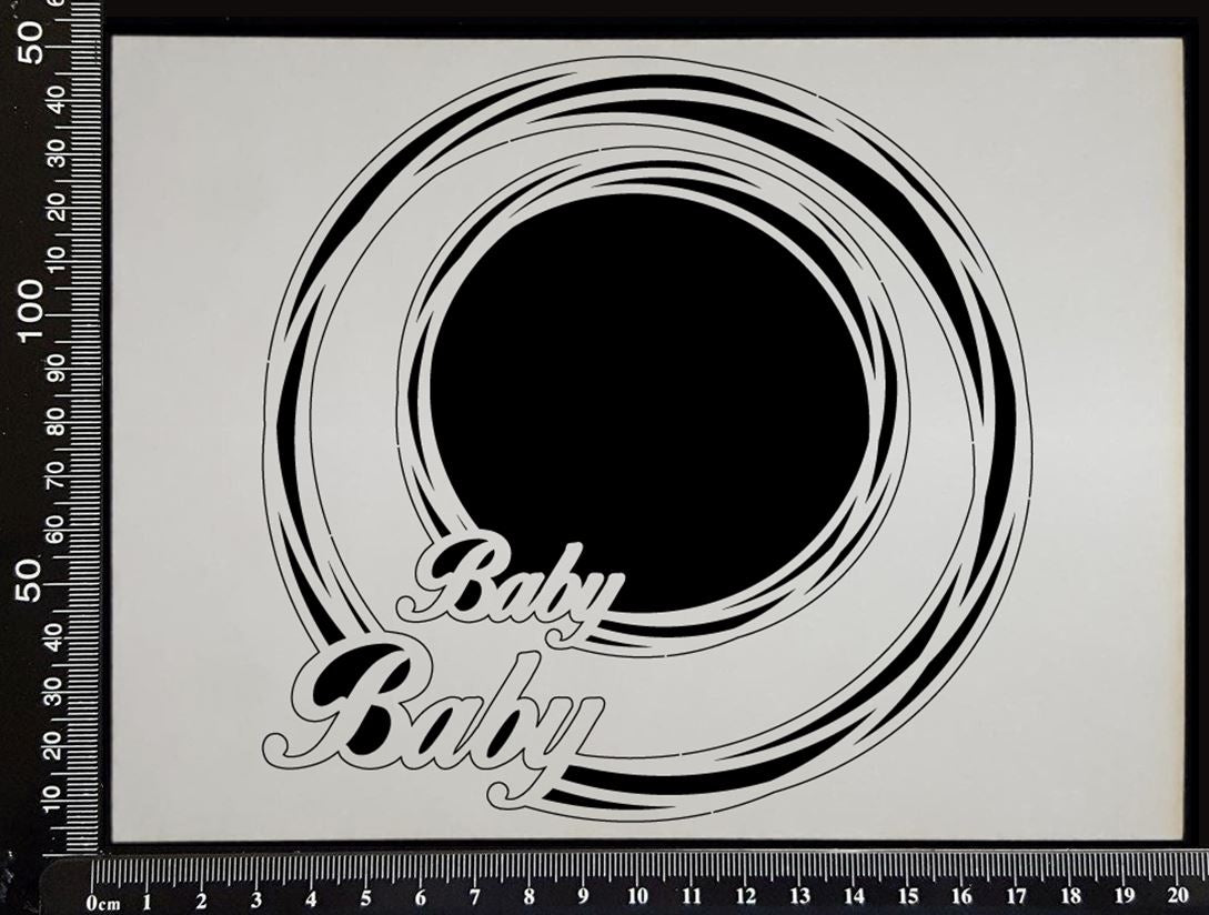 Distressed Circle Set - Baby - White Chipboard