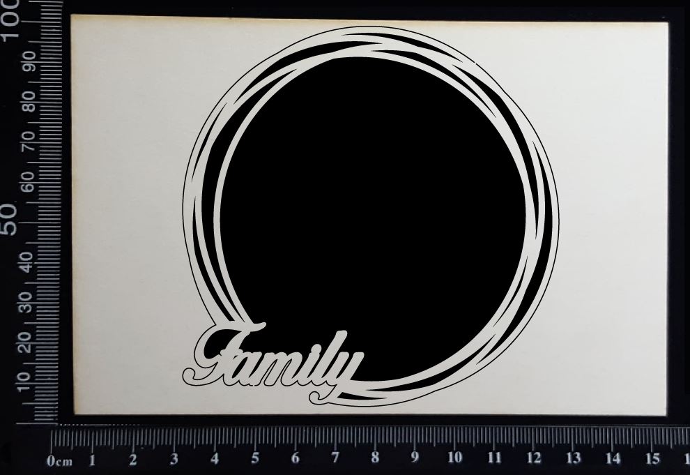 Distressed Circle - Family - Small - White Chipboard