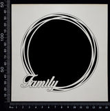 Distressed Circle - Family - Large -  White Chipboard