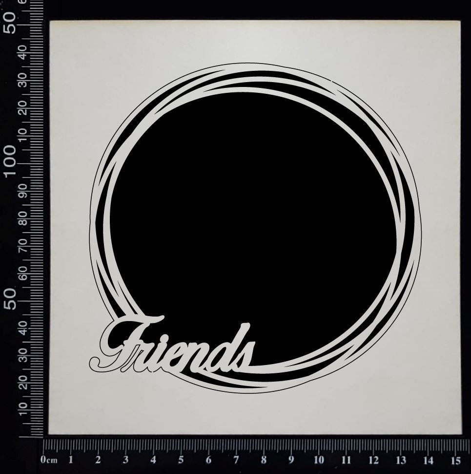 Distressed Circle - Friends - Large - White Chipboard