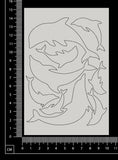 Dolphins Set - B - Small - White Chipboard
