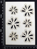 Doodle Flowers Set - B -  White Chipboard