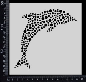 Dotty Dolphin - Stencil - 150mm x 150mm