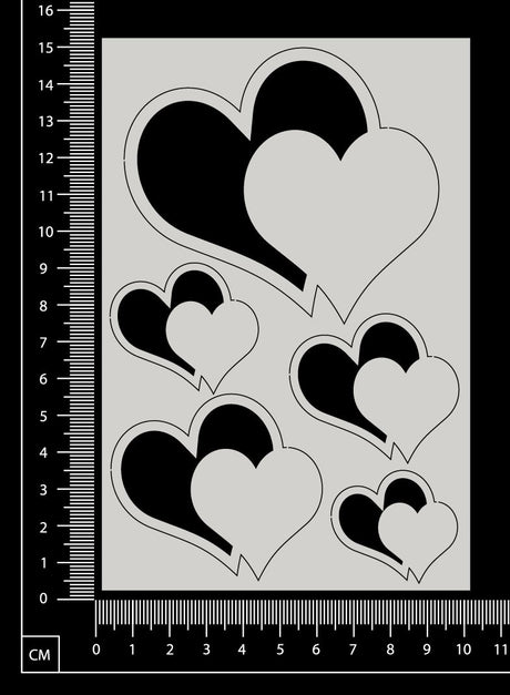 Double Hearts - White Chipboard
