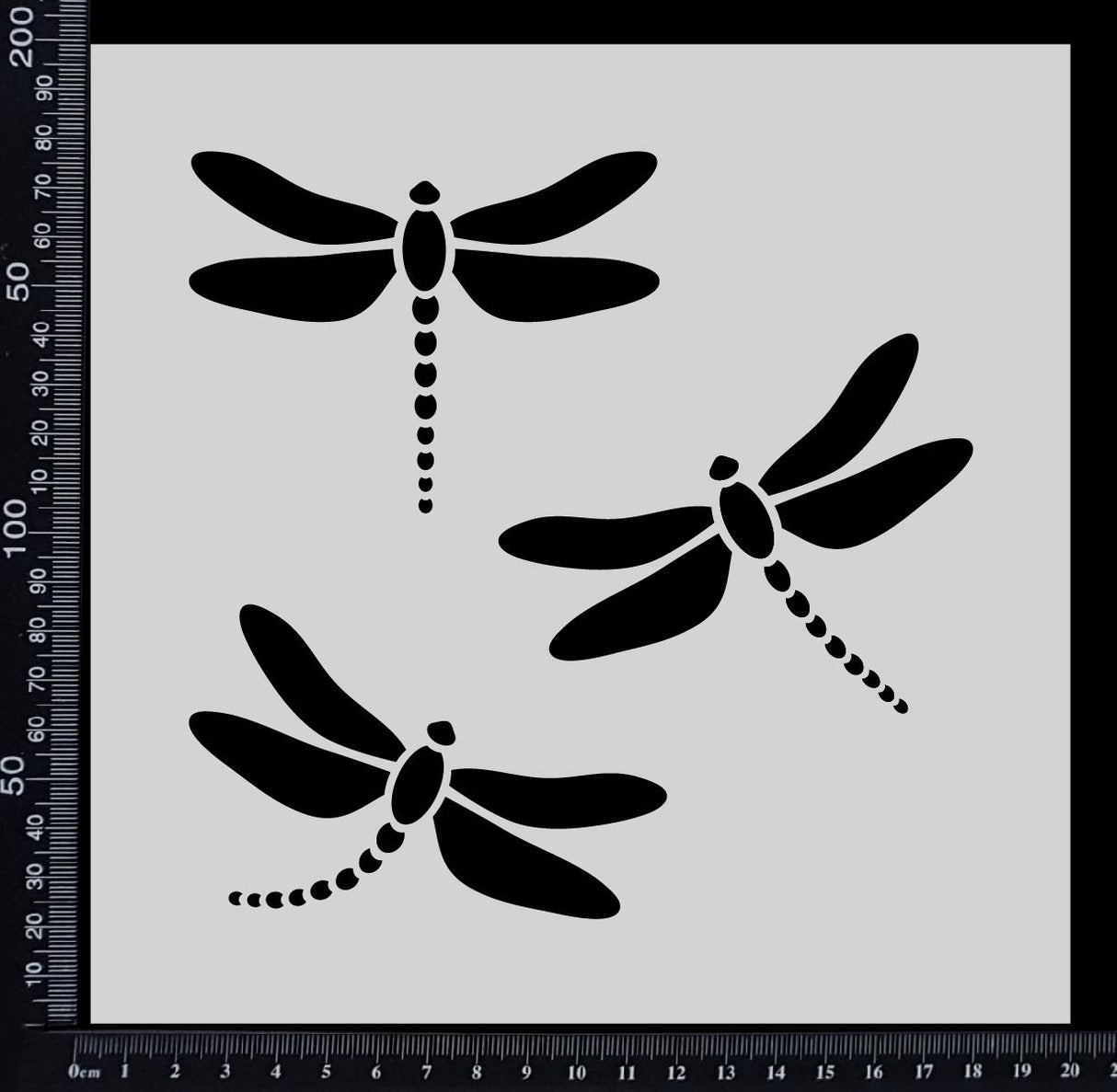 Dragonflies - A - Stencil - 200mm x 200mm