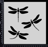 Dragonflies - A - Stencil - 200mm x 200mm